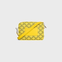KLEINE MESSENGER TASCHE AUS TRIOMPHE CANVAS UND KALBSLEDER - ULTRA-GELB - UMHÄNGETASCHEN - 2 | CELINE