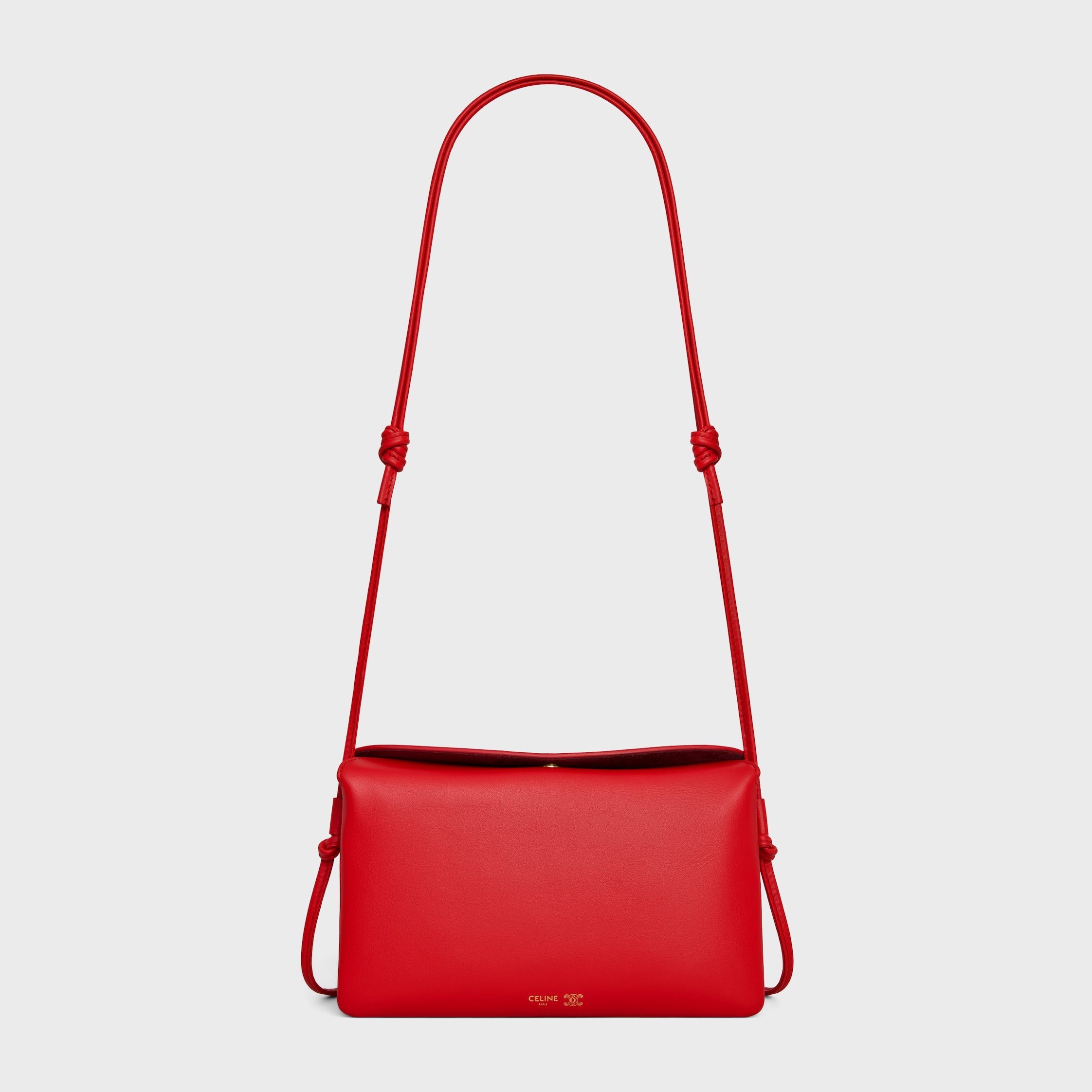 TRIO FLAP IN SMOOTH LAMBSKIN - ULTRA RED | CELINE