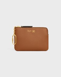 COIN PURSE TRIOMPHE STAMP IN SUPPLE GRAINED CALFSKIN - SOFT TAN / SOFT CREAM - NEW - 1 | CELINE