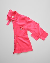 FLAT CHORE JACKET IN SATIN - ROSE PUNK -  - 1 | CELINE
