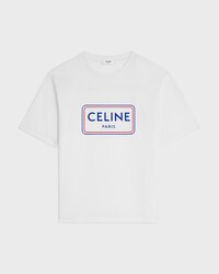 loose t-shirt IN cotton jersey - OPTIC WHITE/RED/DENIM BLUE - NEW - 1 | CELINE