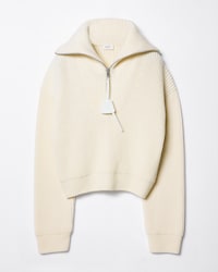 trucker sweater IN RIBBED CASHMERE - WHITE -  - 1 | CELINE