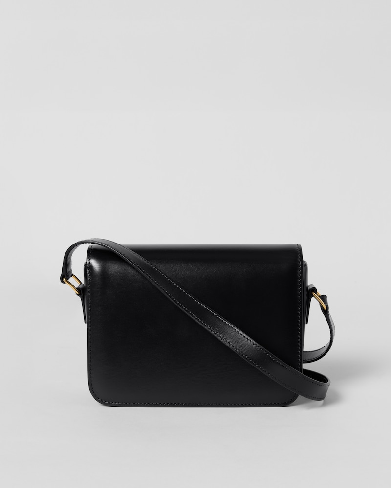 TEEN TRIOMPHE BAG IN SHINY CALFSKIN WITH ENAMEL CLOSURE - BLACK - ALL BAGS - 1 | CELINE