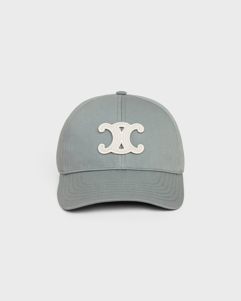 triomphe baseball cap in washed cotton - BLEU GRISE -  - 1 | CELINE