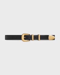 CINTURÓN ESTILO VAQUERO 25 MM DE PIEL TAURILLON - NEGRO -  - 2 | CELINE