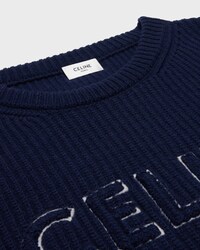 celine oversized crew neck sweater in wool - NAVY/NAVY -  - 2 | CELINE