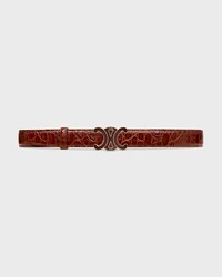 Reversible Strap 25MM IN TAURILLON LEATHER AND CROCODILE EMBOSSED CALFSKIN -  -  - 2 | CELINE