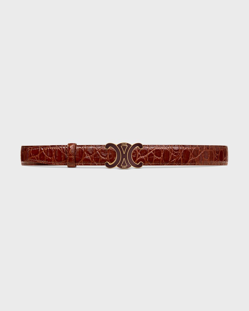 Reversible Strap 25MM IN TAURILLON LEATHER AND CROCODILE EMBOSSED CALFSKIN -  -  - 1 | CELINE