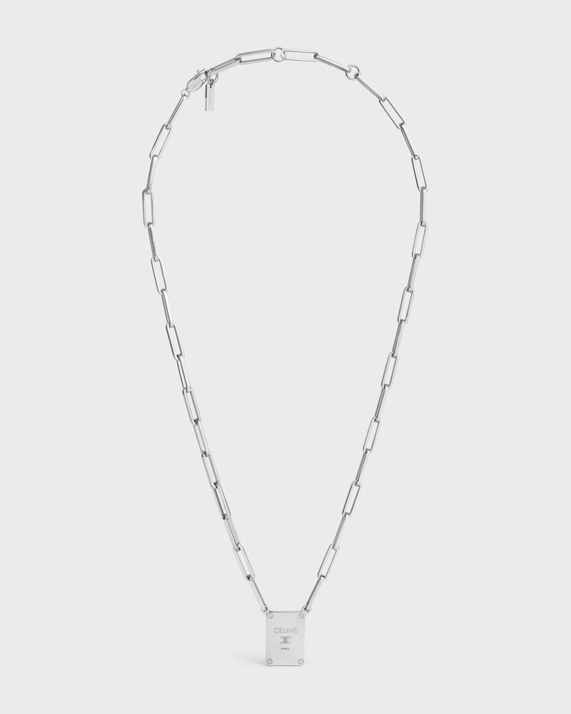 COLLIER TAG TRIOMPHE EN LAITON RHODIÉ - ARGENT - COLLIERS - 1 | CELINE