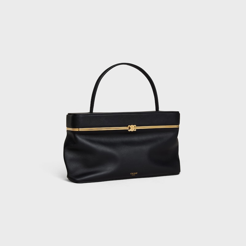 RECTANGLE柔軟牛皮革手袋 - 黑色 - TRIOMPHE FRAME - 1 | CELINE