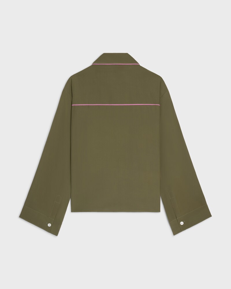 pyjama shirt IN silk satin - KAKI MILITAIRE -  - 1 | CELINE