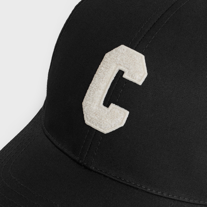Initial baseball cap in cotton - BLACK -  - 1 | CELINE