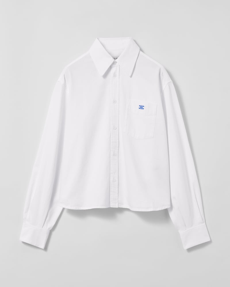 shirt IN COTTON DENIM - WHITE DENIM LIGHT STONE WASH -  - 1 | CELINE