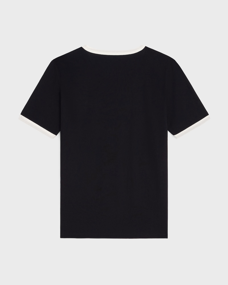 CELINE PARIS T-SHIRT IN COTTON JERSEY - BLACK / WHITE -  - 1 | CELINE