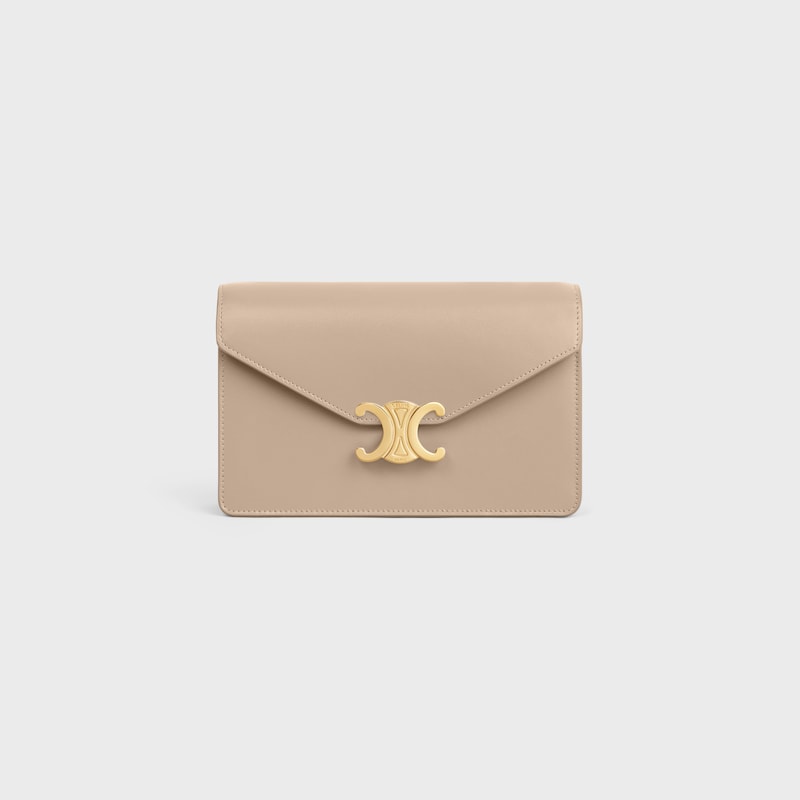 WALLET ON CHAIN MARGO IN Shiny calfskin - SAFARI - MINI BAGS - 1 | CELINE