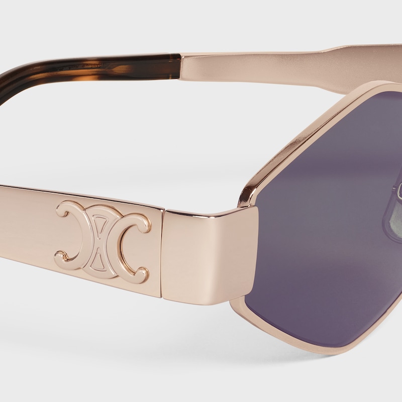Triomphe Metal 02 sunglasses in Metal - Rose Gold / Smoke - PILATES CELINE - 1 | CELINE