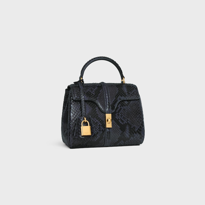 MINI 16 IN Python - DARK ANTHRACITE - TOP-HANDLE BAGS - 1 | CELINE