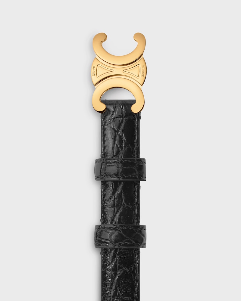 Triomphe Belt 18MM IN ALLIGATOR - BLACK | CELINE