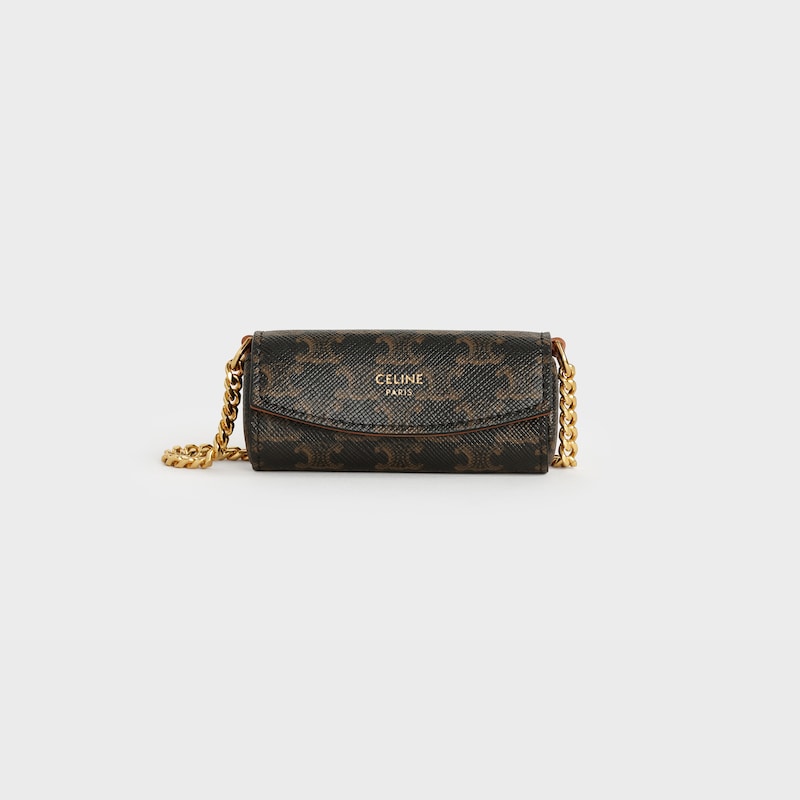 Lipstick case in Triomphe Canvas - Black - CELINE MAISON - 1 | CELINE