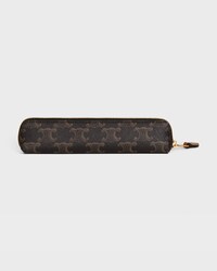 Pencil Case Triomphe Canvas - BLACK / TAN - CELINE MAISON - 2 | CELINE