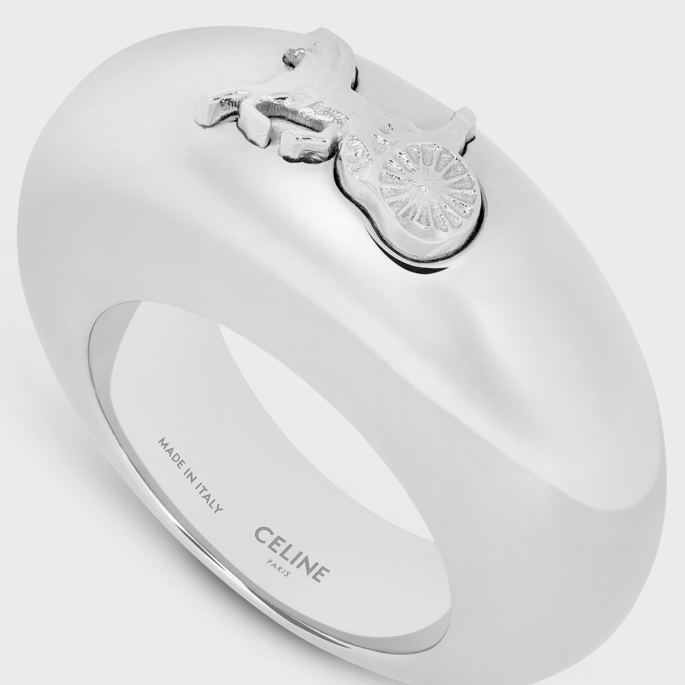 Celine Sulky Ring in Brass with Rhodium Finish - SILVER | CELINE