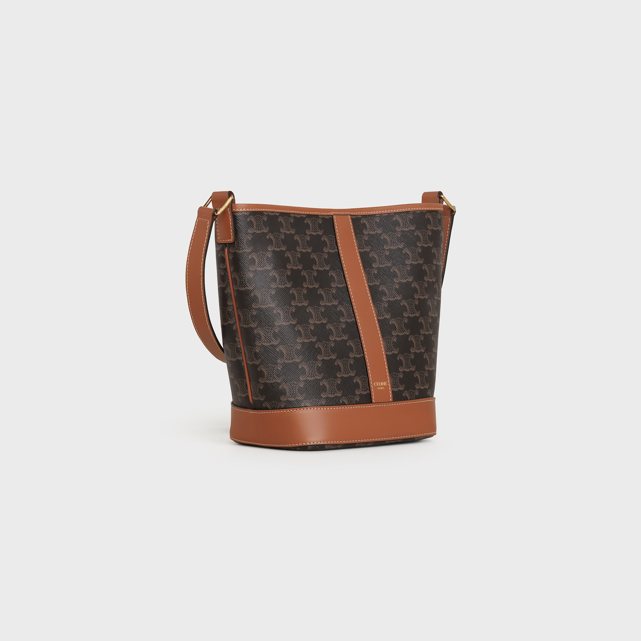 【未使用】CELINE トリオンフ バケットバッグ191442CAS-04LU スモール バケット / トリオンフキャンバス＆カーフスキン - タン | CELINE