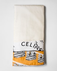 ARCDETRIOMPHE FLAT SILK STOLE - OFFWHITE/IVORY/ORANGE -  - 2 | CELINE