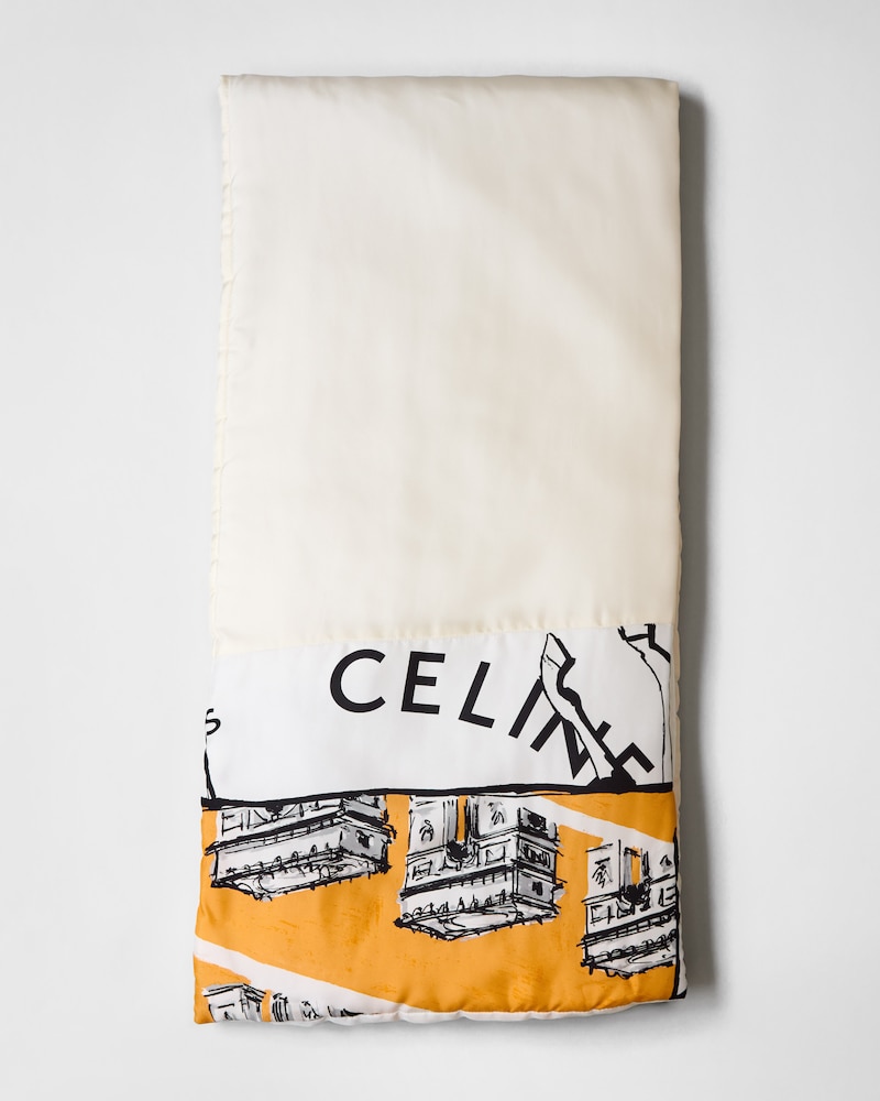 ARCDETRIOMPHE FLAT SILK STOLE - OFFWHITE/IVORY/ORANGE -  - 1 | CELINE