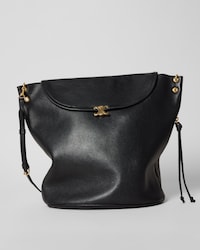 BUCKET SOFT TRIOMPHE IN SUPPLE SHINY LAMBSKIN - BLACK - ALL BAGS - 1 | CELINE
