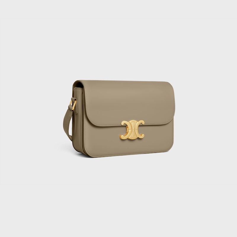 Borsa Triomphe Classique in pelle di vitello lucida - Talpa moderno - TRIOMPHE - 1 | CELINE
