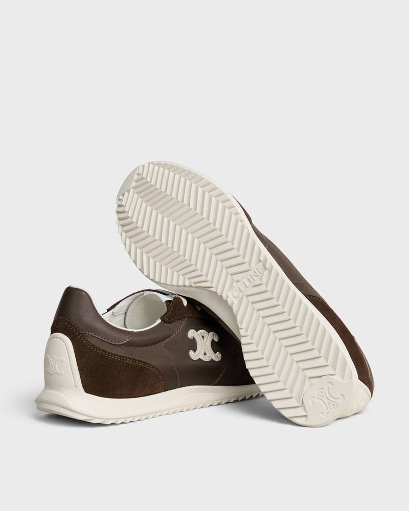 RACER SNEAKER IN NYLON, SUEDE CALFSKIN AND CALFSKIN - KHAKI/ECRU -  - 1 | CELINE