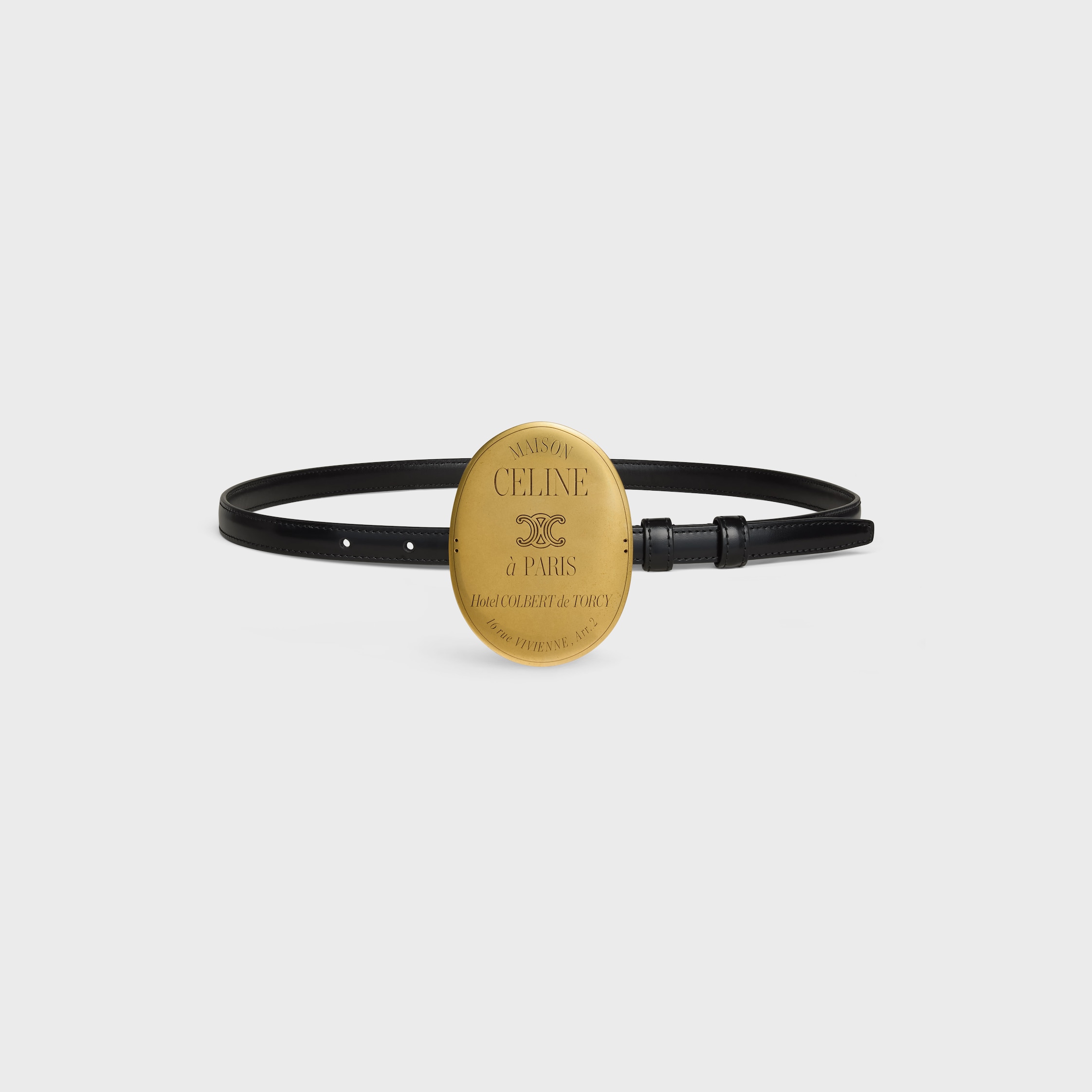 MAISON CELINE BELT 13MM IN Taurillon Leather - BLACK | CELINE