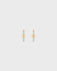 PENDIENTES DE ARO TRIOMPHE DE ESMALTE Y LATÓN CON ACABADO DORADO - AZUL CLARO / DORADO - PENDIENTES - 2 | CELINE