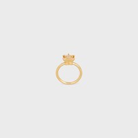 Triomphe Solitaire Sparkle Ring in Strass and Brass with Gold Finish - GOLD -  - 1 | CELINE