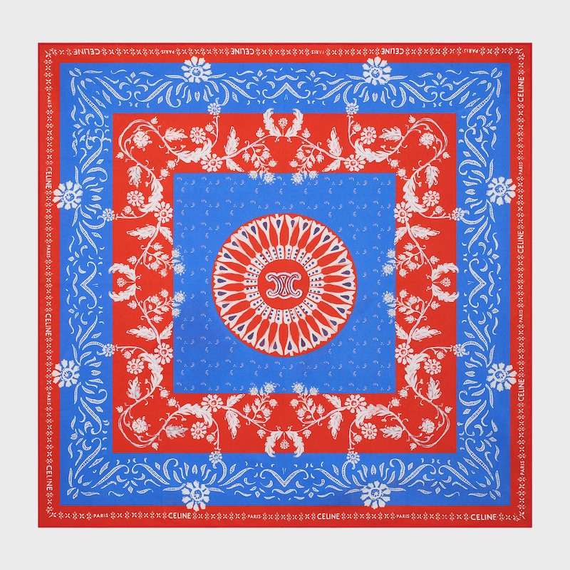 PA&Ntilde;UELO CUADRADO DE SARGA DE SEDA - ROJO/AZUL/BLANCO -  - 1 | CELINE