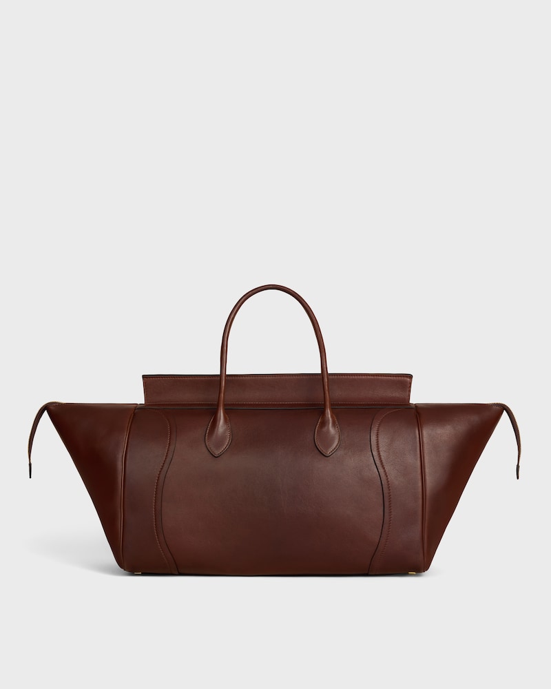 BIG LUGGAGE IN SUPPLE SHINY LAMBSKIN - DEEP BROWN - LUGGAGE - 1 | CELINE