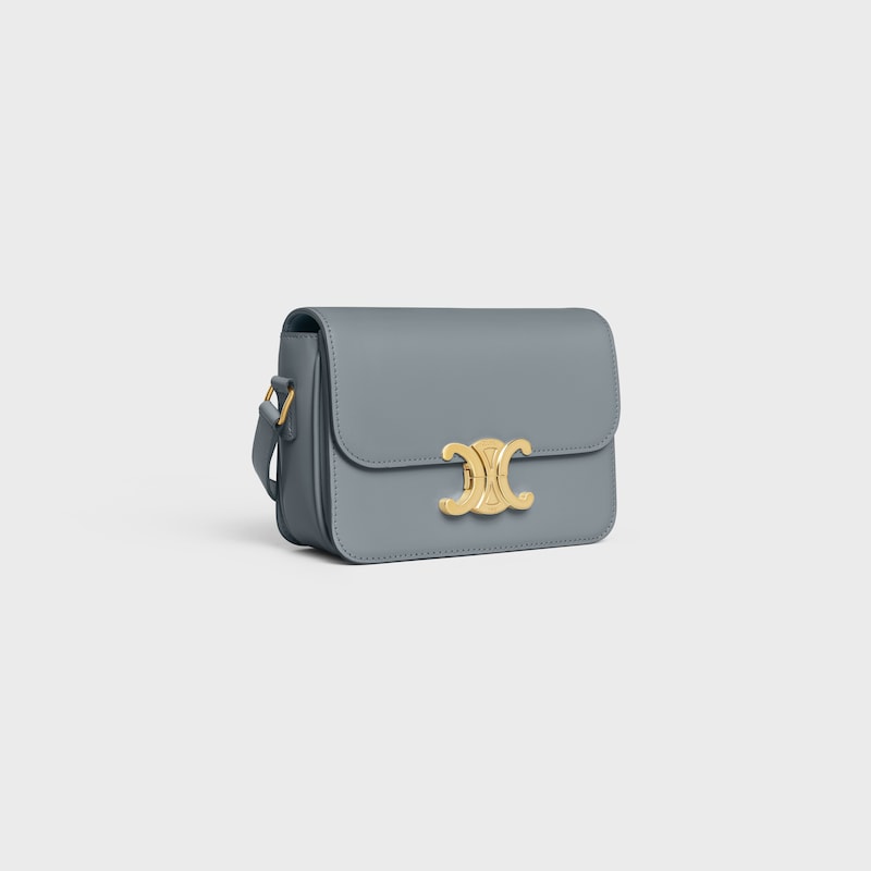 Teen Triomphe Bag in shiny calfskin - BLUE GREY - TRIOMPHE - 1 | CELINE