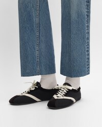 THE FLAT LOW SCHNÜR-SNEAKER AUS GROSGRAIN, SAMT, WILDLEDER UND LAMMLEDER - SCHWARZ / WEISS -  - 2 | CELINE