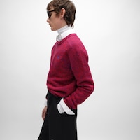 crewneck sweater IN WOOL AND CASHMERE - RED/BLUE -  - 2 | CELINE