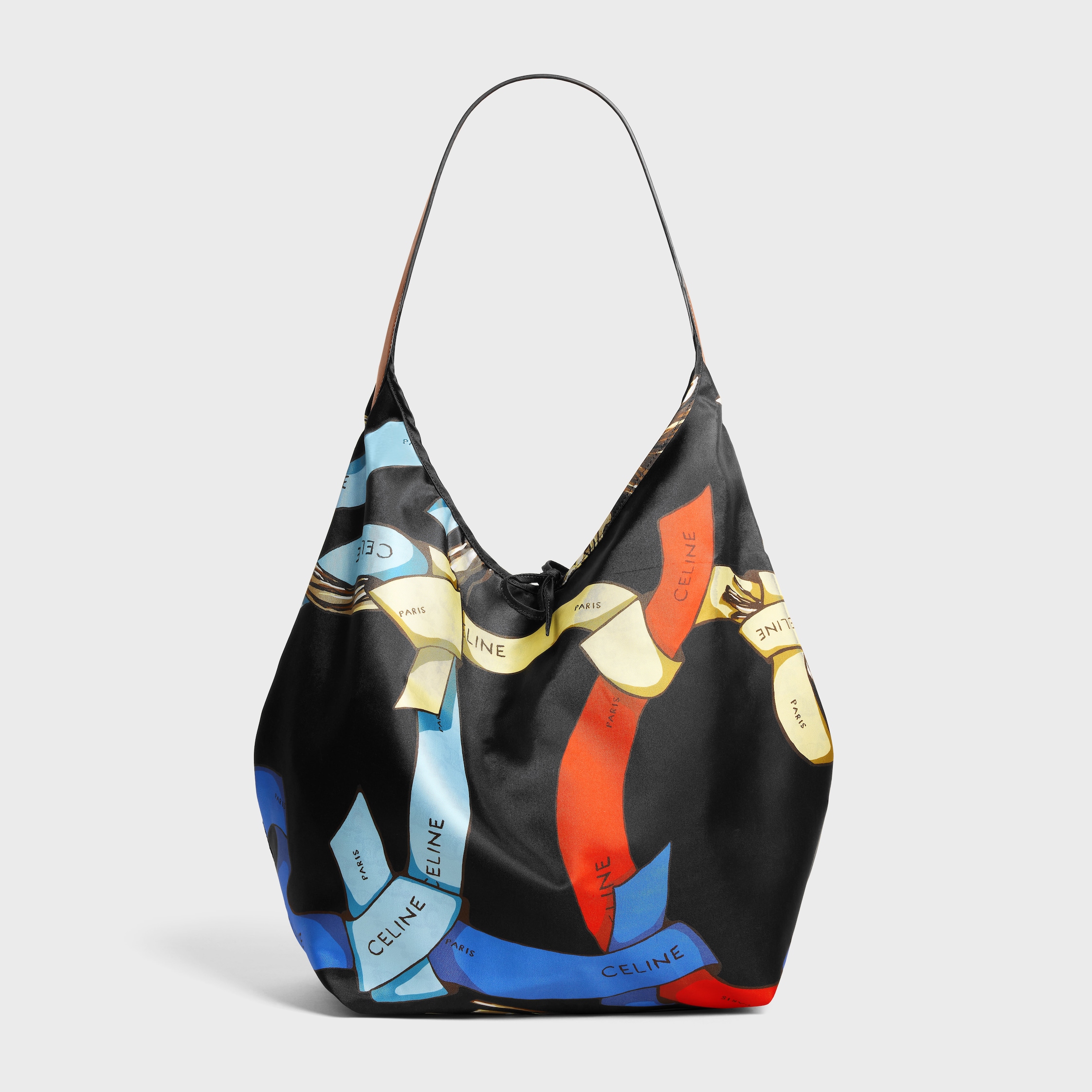 LARGE HOBO IN SILK AND CALFSKIN - MULTICOLOR | CELINE