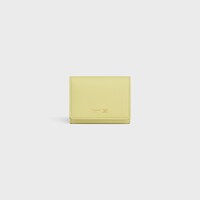 FINE WALLET TRIOMPHE STAMP IN SUPPLE GRAINED CALFSKIN - CITRUS / SAFARI - WALLETS - 1 | CELINE