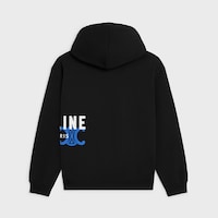 hoodie IN cotton fleece - BLACK/WHITE/BLUE -  - 2 | CELINE