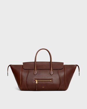 LUGGAGE IN SUPPLE SHINY LAMBSKIN - DEEP BROWN - LUGGAGE - 1 | CELINE