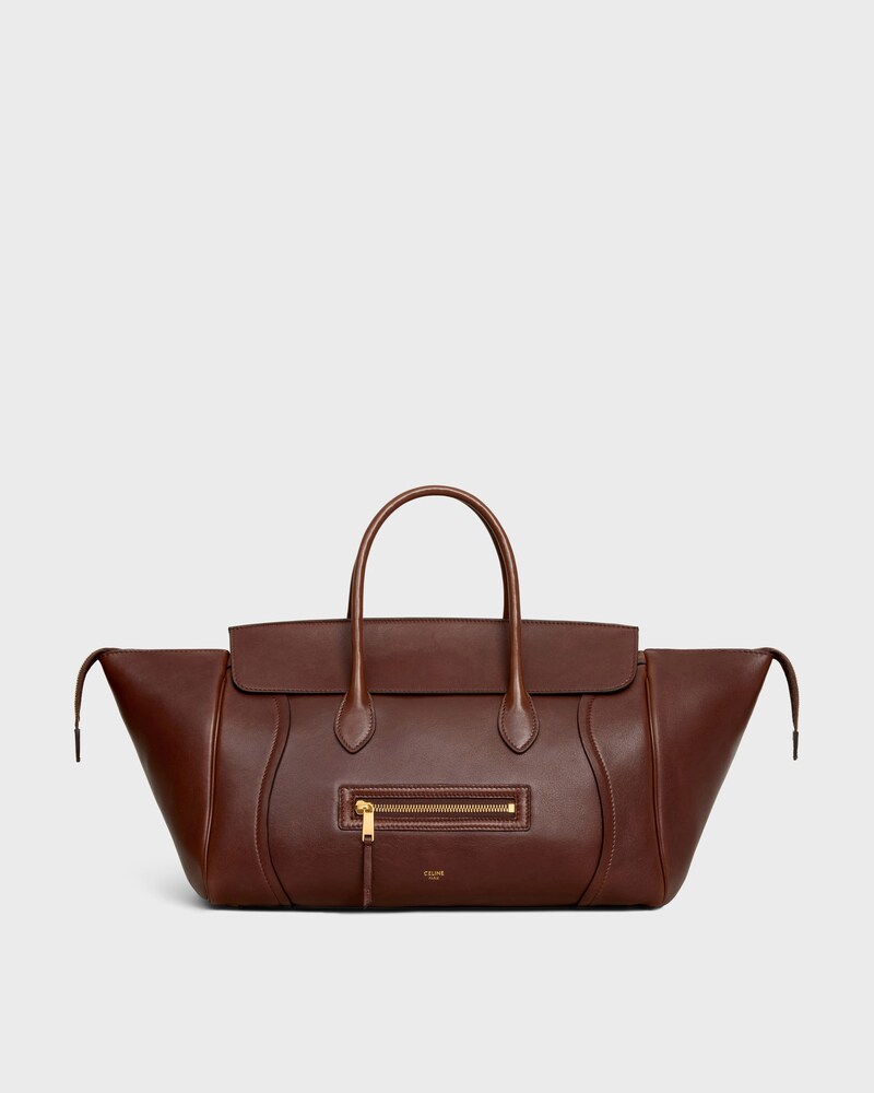 LUGGAGE IN SUPPLE SHINY LAMBSKIN - DEEP BROWN - LUGGAGE - 1 | CELINE