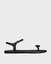 BAY - TRIOMPHE THONG SANDAL IN SUPPLE CALFSKIN - BLACK -  - 1 | CELINE