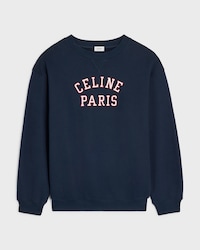 SWEATSHIRT IN cotton fleece - NAVY / RED / WHITE -  - 1 | CELINE