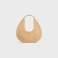 celine classic panier HOBO BAG IN Raffia and Calfskin - NATURAL / BLACK - NEW COLLECTION - 2 | CELINE