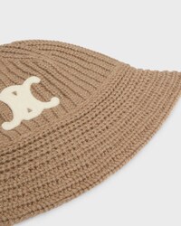 triomphe cloche beanie in cashmere - CAMEL -  - 2 | CELINE
