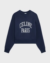 loose sweatshirt IN cotton fleece - NAVY/OFF WHITE -  - 1 | CELINE