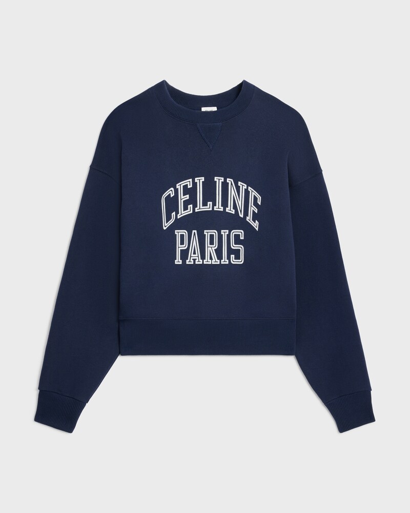 sweatshirt loose MOLLETON COTON - NAVY/OFF WHITE -  - 1 | CELINE